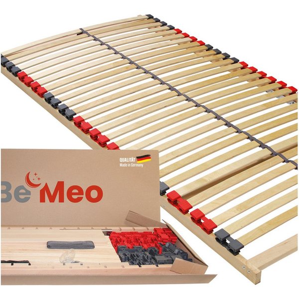 Lattenrost BeMeo Basic 80x200 Extra Stabil bis 130kg, BeMeo, 7 ergonomische Liegezonen mit 28 Leisten Made in Germany