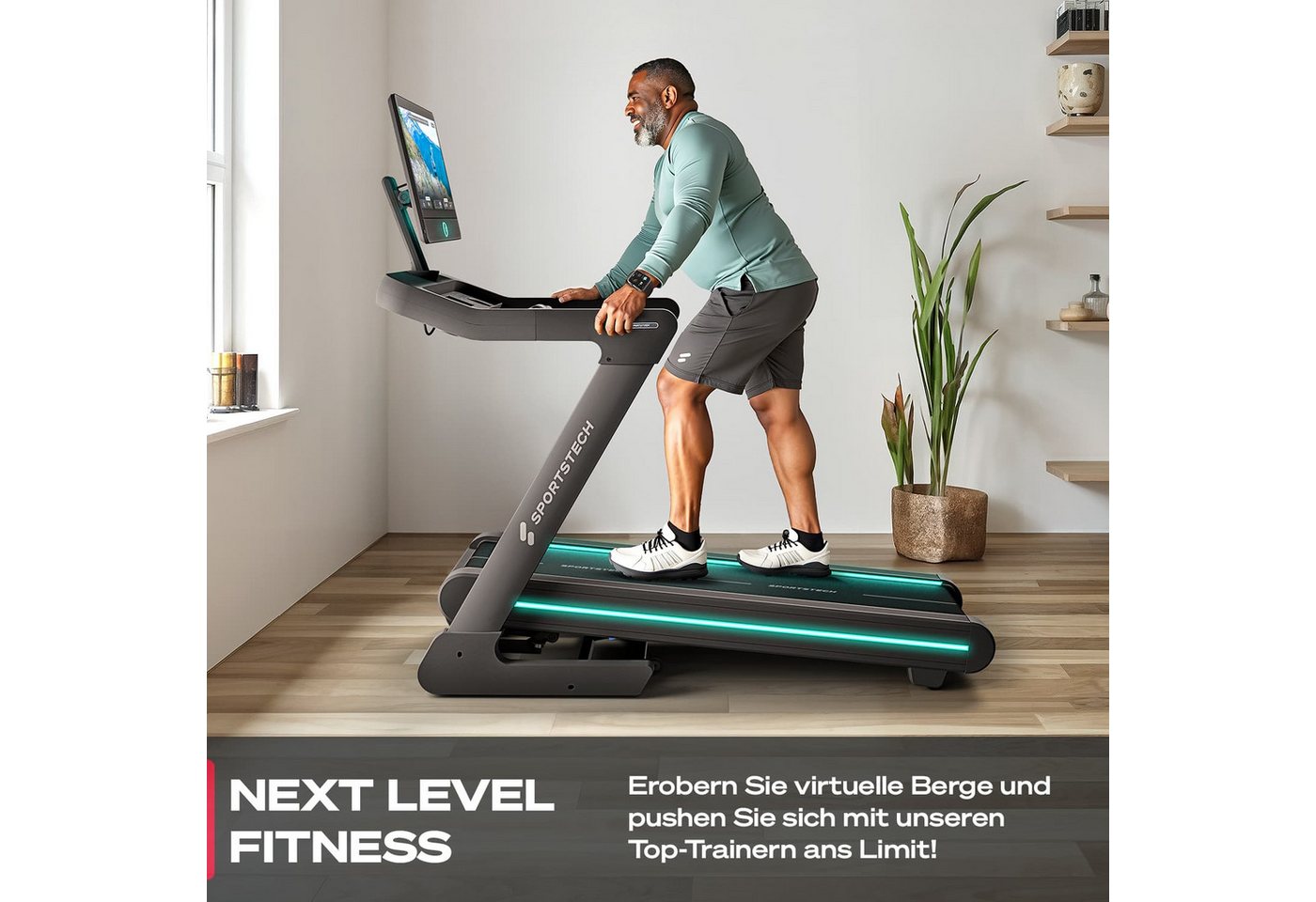 Sportstech Laufband Sportstech sTread Pro, Bis 20 km/h, 15 Steigungen, klappbar & Touchdisplay – Bild 2 von 5