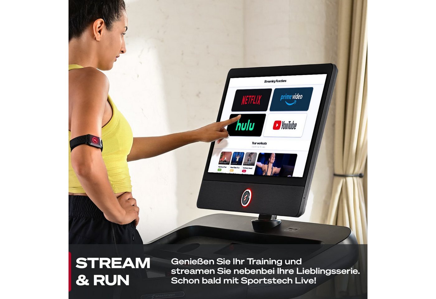Sportstech Laufband Sportstech sTread Pro, Bis 20 km/h, 15 Steigungen, klappbar & Touchdisplay – Bild 3 von 5