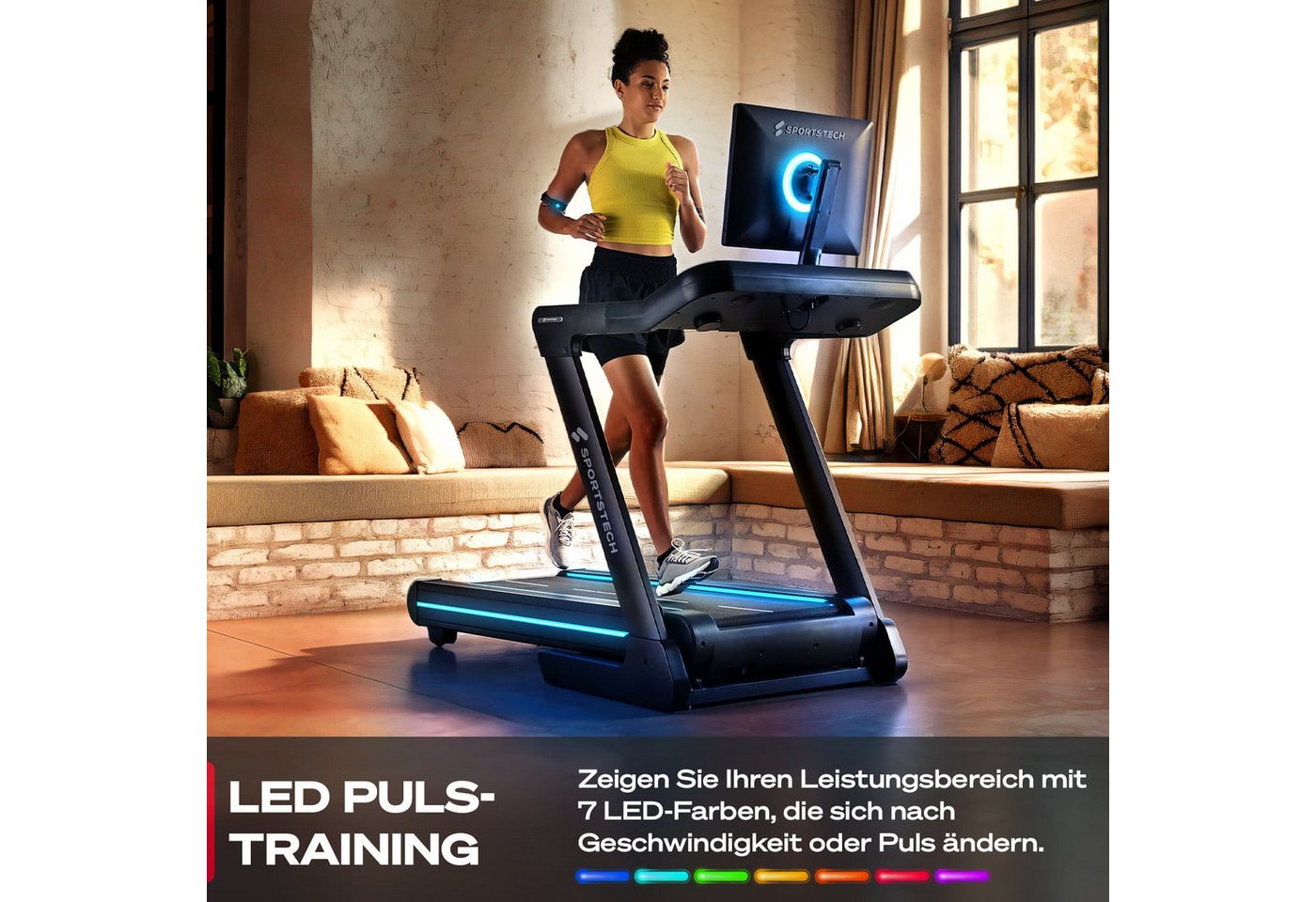 Sportstech Laufband Sportstech sTread Pro, Bis 20 km/h, 15 Steigungen, klappbar & Touchdisplay – Bild 4 von 5