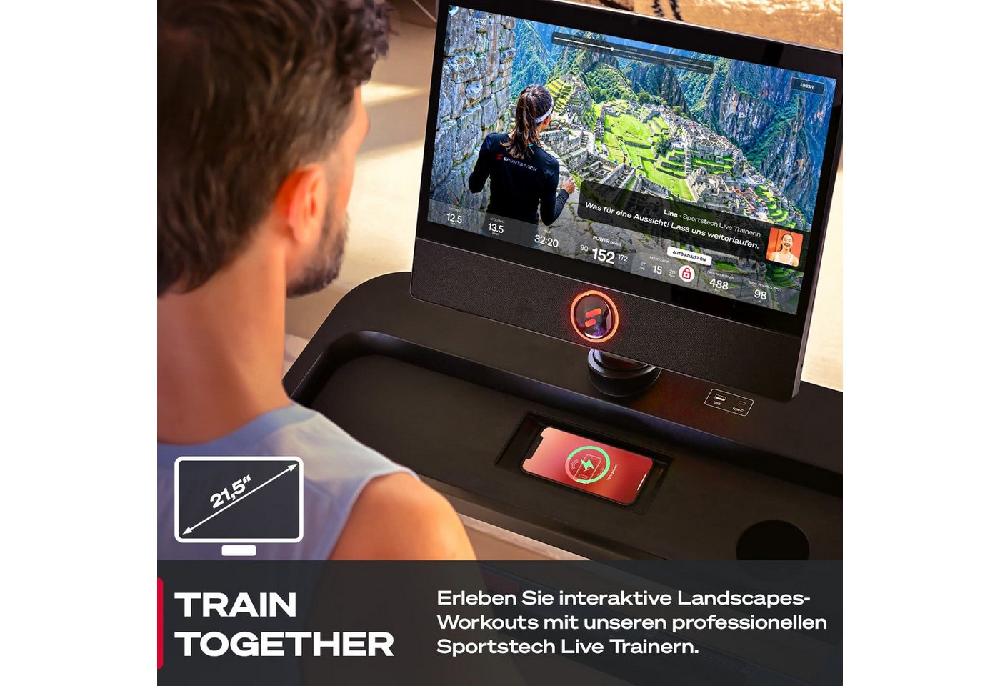 Sportstech Laufband Sportstech sTread Pro, Bis 20 km/h, 15 Steigungen, klappbar & Touchdisplay – Bild 5 von 5