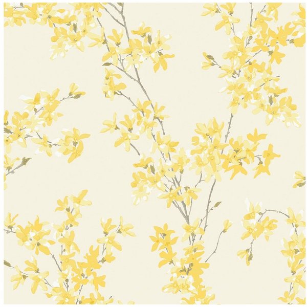 LAURA ASHLEY Vliestapete Forstyhia, gemustert, FSC® zertifiziert, mit lebhaftem Druck, 10 Meter Länge