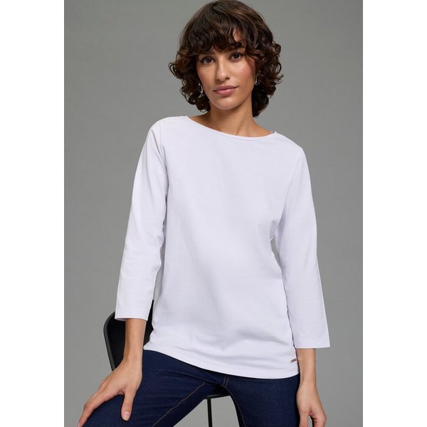 Laura Scott 3/4-Arm-Shirt Basic-Stil, 3/4-Ärmellänge, U-Boot-Ausschnitt