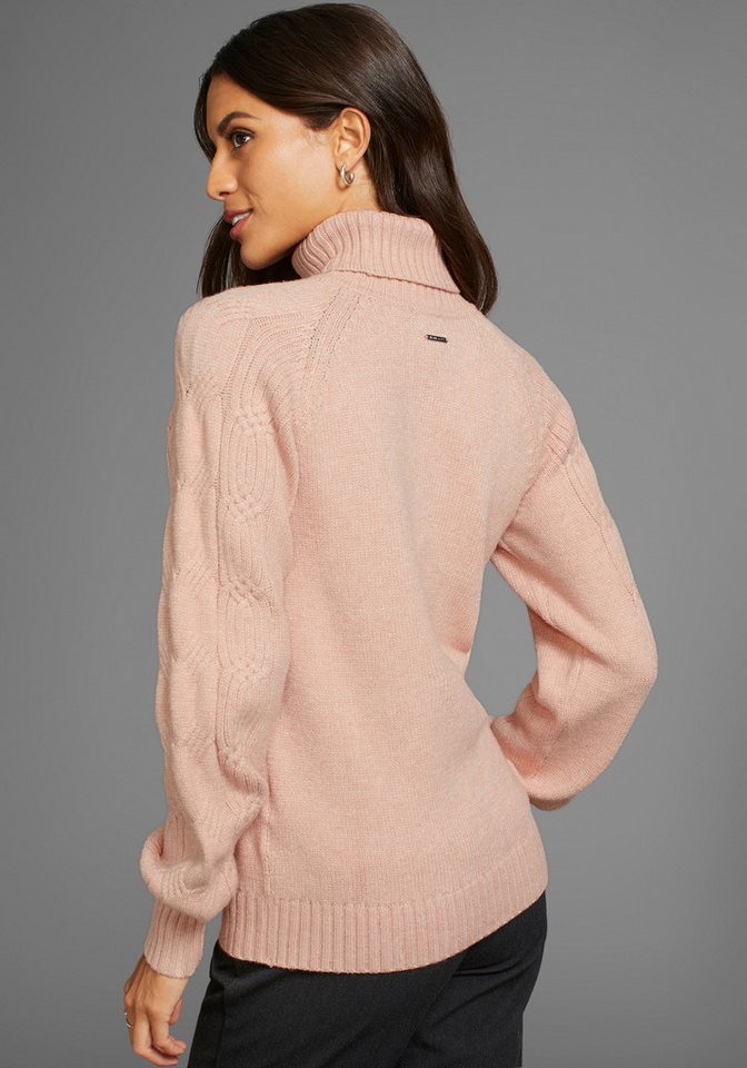 Laura Scott Ajourpullover mit Rollkragen aus softem Viskosestrick – Bild 2 von 5