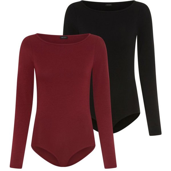 Laura Scott Body miu U-Boot Ausschnitt (Packung, 2er-Pack) im Sparset, langärmlig, figurbetont, Baumwollmischung