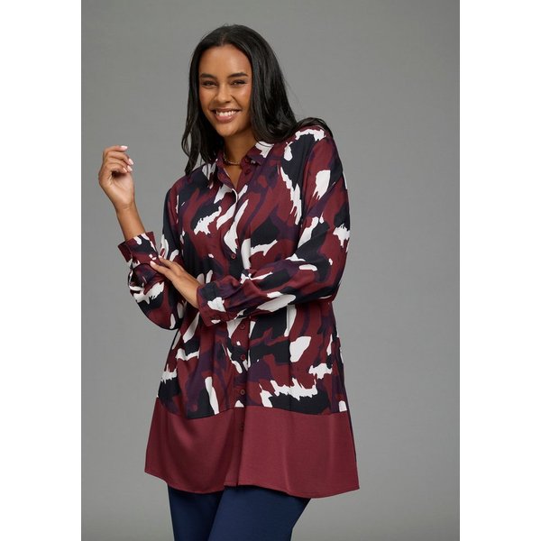 Laura Scott CURVE Longbluse Große Größen Langarm, aus Viskose, figurumspielende Passform