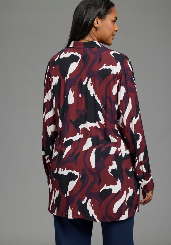 Laura Scott CURVE Longbluse Große Größen Langarm, aus Viskose, figurumspielende Passform – Bild 2 von 5