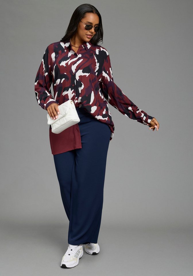 Laura Scott CURVE Longbluse Große Größen Langarm, aus Viskose, figurumspielende Passform – Bild 4 von 5