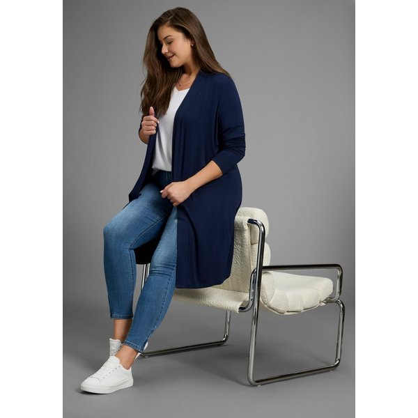 Laura Scott CURVE Longstrickjacke Große Größen aus angenehmem fließendem Jerseymaterial