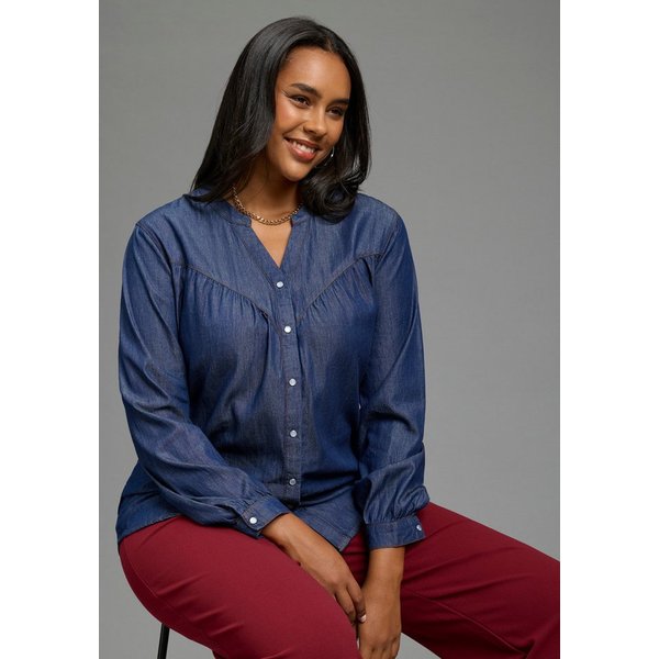 Laura Scott CURVE Schlupfbluse Große Größen mit Krempelärmel, Comfort Fit, auch in größeren Größen