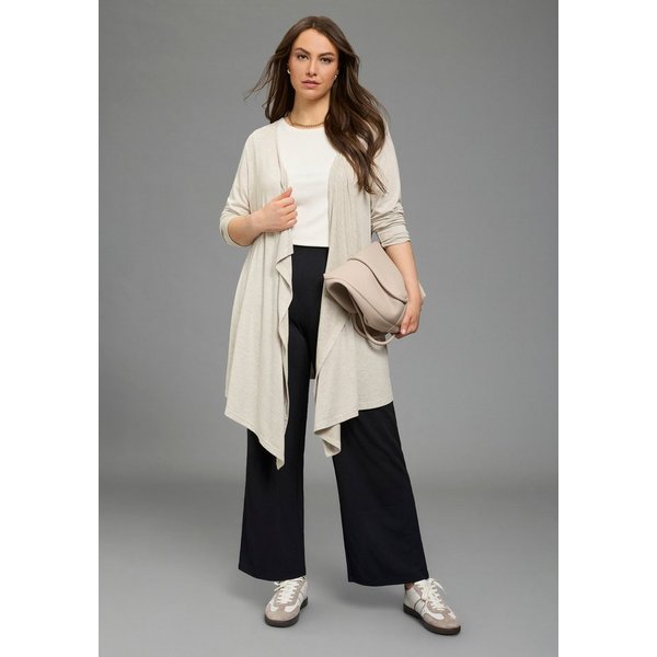 Laura Scott CURVE Strickjacke Große Größen mit Wasserfallausschnitt, aus angenehm weichem Viskose-Jersey