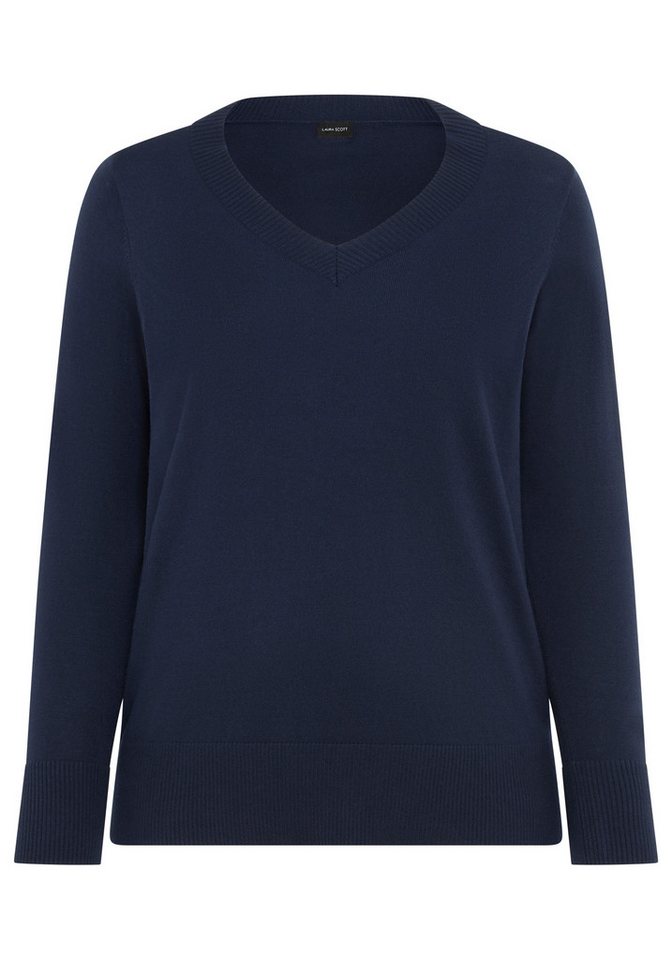Laura Scott CURVE Strickpullover Große Größen figurumspielend, mit V-Ausschnitt – Bild 5 von 5