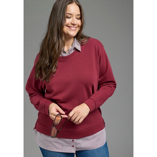 Laura Scott CURVE Sweater Große Größen mit elegantem Bluseneinsatz