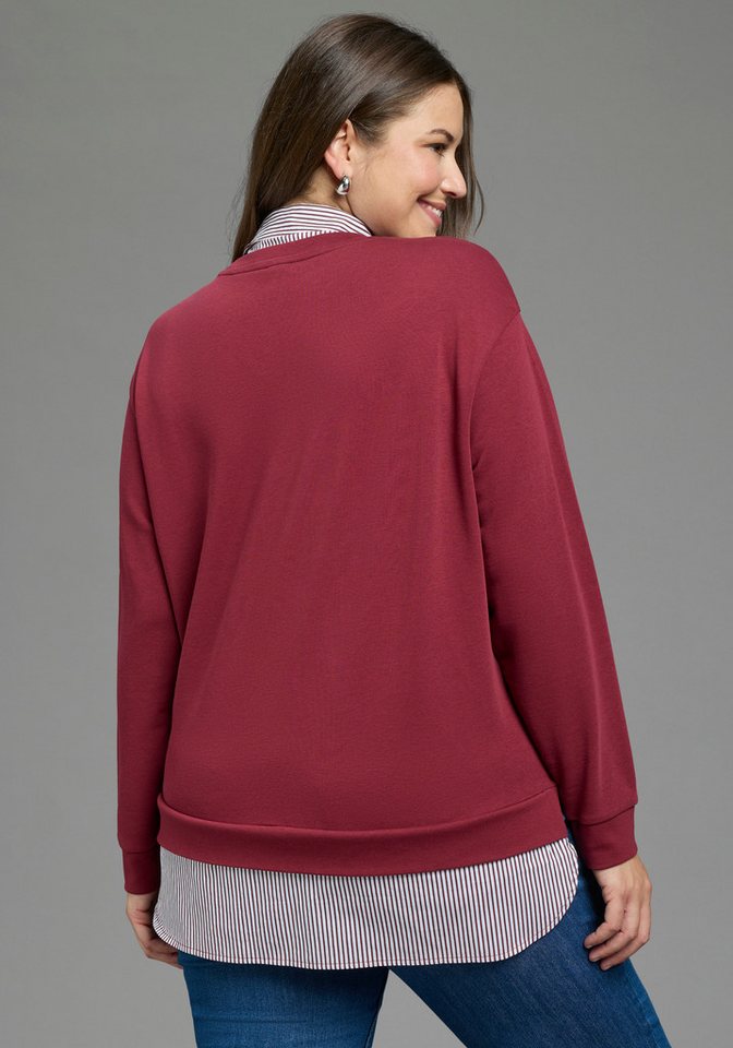Laura Scott CURVE Sweater Große Größen mit elegantem Bluseneinsatz – Bild 2 von 5