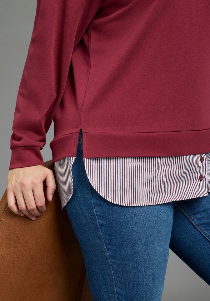 Laura Scott CURVE Sweater Große Größen mit elegantem Bluseneinsatz – Bild 3 von 5