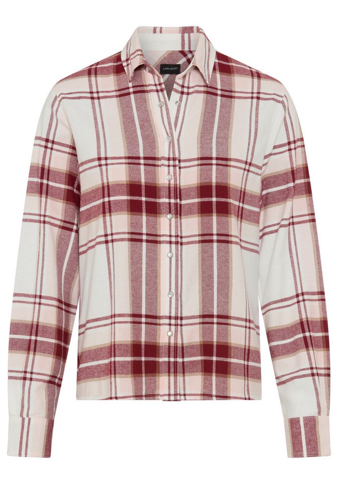Laura Scott Hemdbluse Casual-Stil, mit Karomuster, aus kuschelweicher Flanell-Baumwolle – Bild 5 von 5
