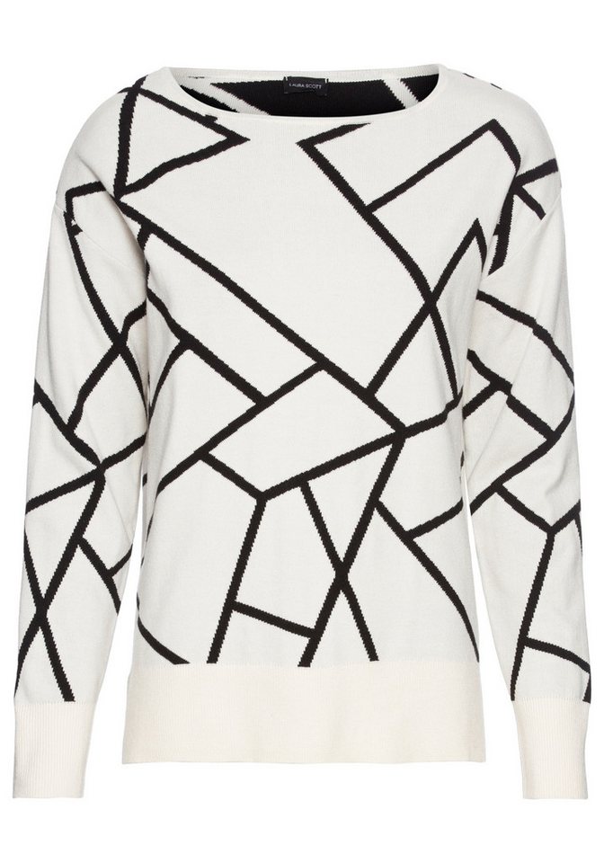 Laura Scott Jacquardpullover mit Rundhalsausschnitt und modischem Muster – Bild 5 von 5