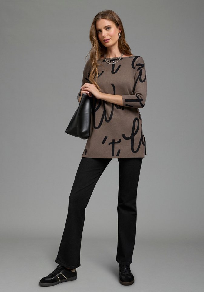 Laura Scott Jacquardpullover Strickpullover mit femininem Lettering – Bild 5 von 5