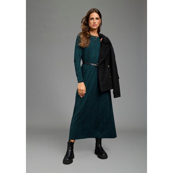Laura Scott Jerseykleid in Midilänge, aus elastischer Viskosemischung, mit Allover-Druck
