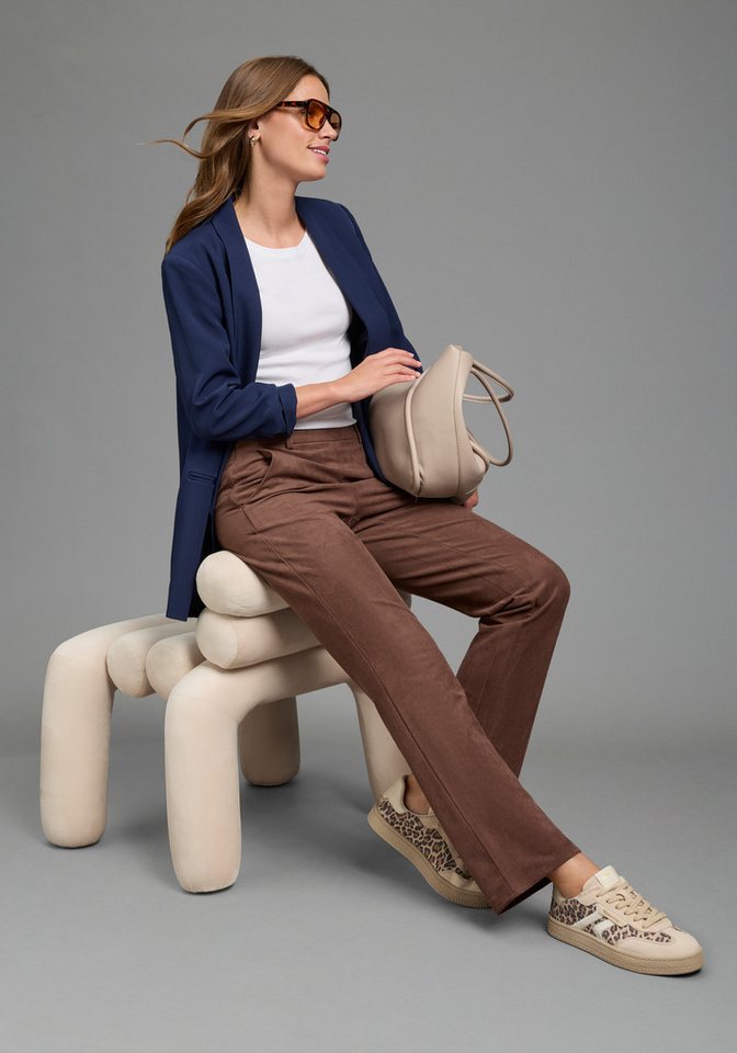 Laura Scott Lederimitathose Bootcut-Passform, Weiches, elastisches Wildlederimitat – Bild 5 von 5
