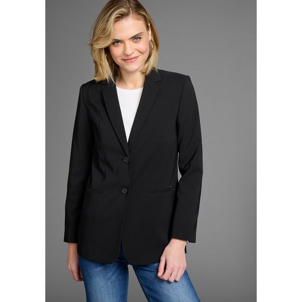Laura Scott Longblazer mit konstrastfarbigem Innenfutter