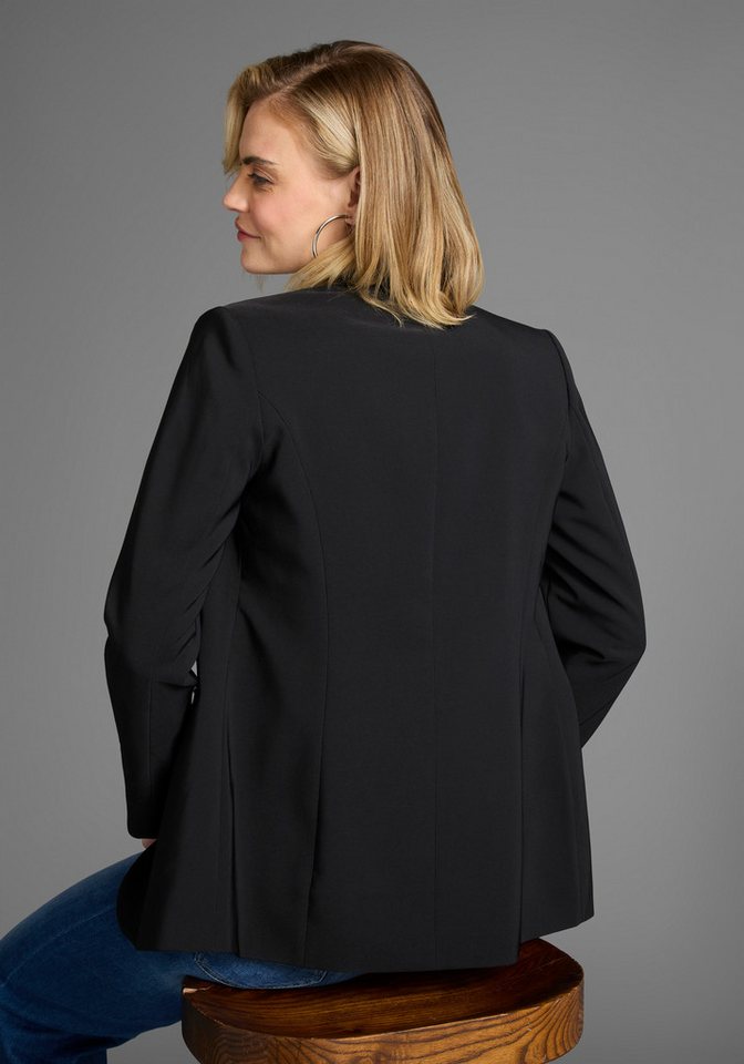 Laura Scott Longblazer mit konstrastfarbigem Innenfutter – Bild 2 von 5