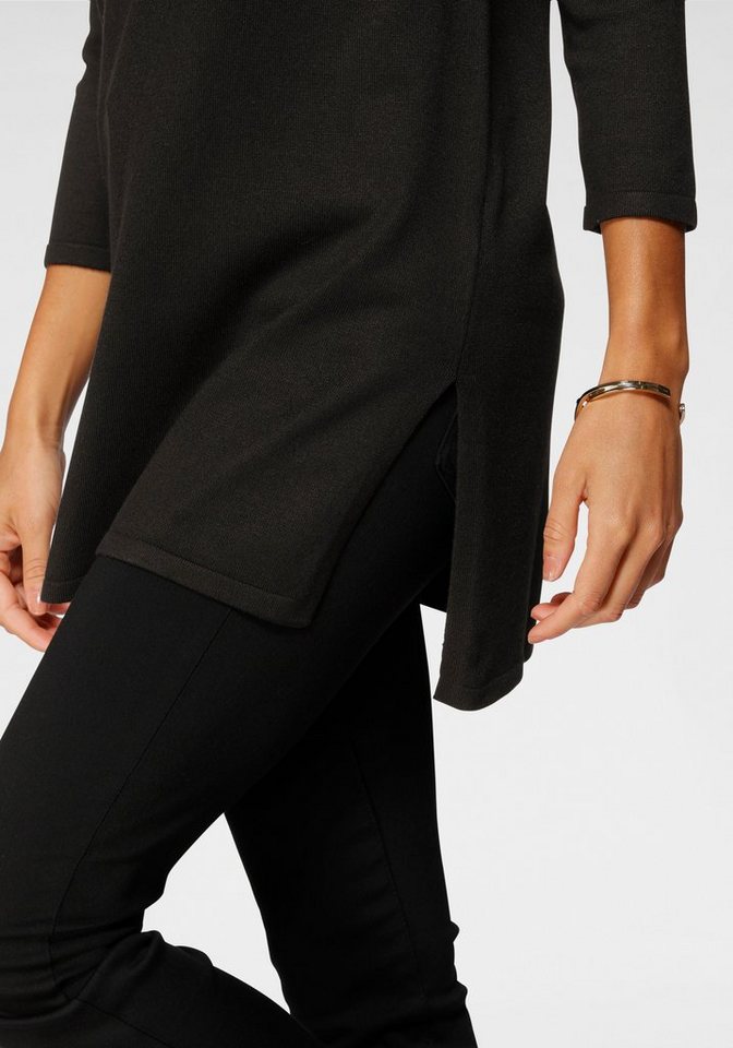 Laura Scott Longpullover Feinstrick mit U-Boot Ausschnitt und seitlichem Schlitz – Bild 5 von 5