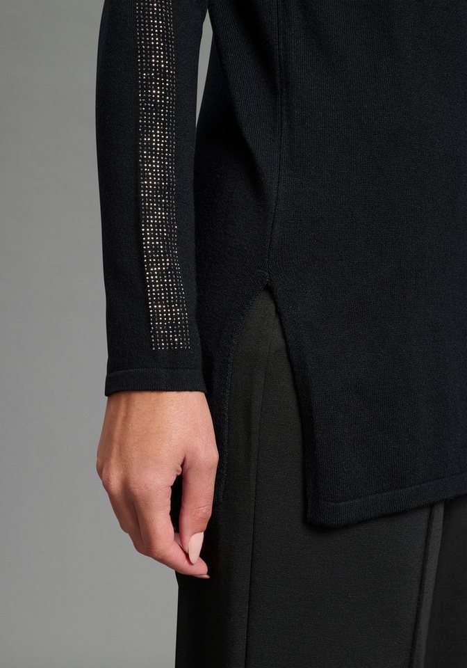 Laura Scott Longpullover mit Glitzersteinen und seitlichen Schlitzen – Bild 3 von 5