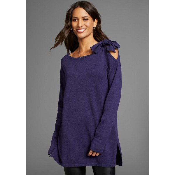 Laura Scott Longpullover mit Schleifendetail in Cold-Shoulder-Optik