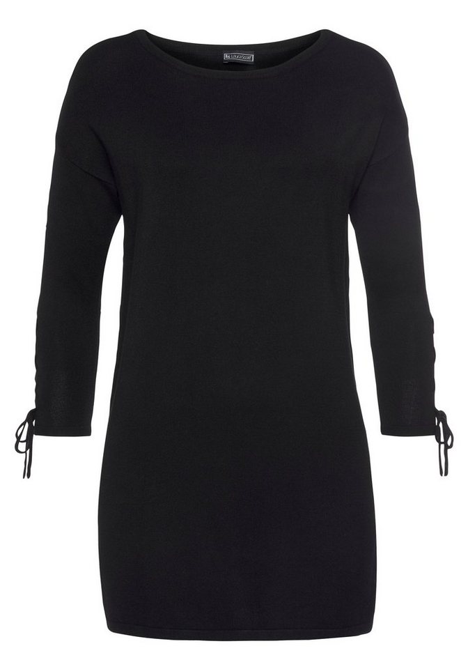 Laura Scott Longpullover mit Schnürung am Ärmel und U-Boot Ausschnitt – Bild 5 von 5