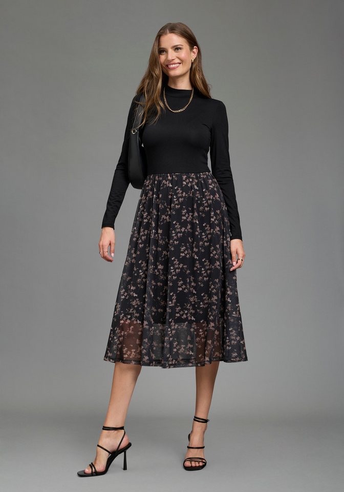 Laura Scott Meshkleid aus elastischer Viskosemischung, figurbetonte Passform, Langarm-Design – Bild 3 von 5