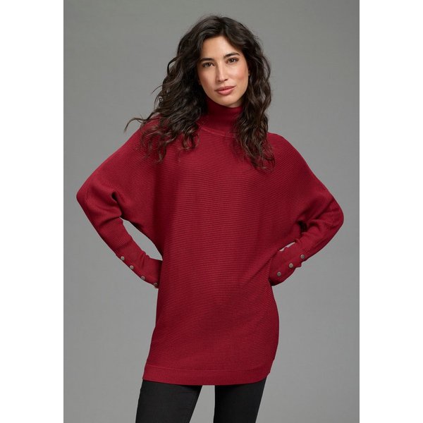Laura Scott Rollkragenpullover aus Feinstrick, figurumspielende Passform mit dekorativer Knopfleisten