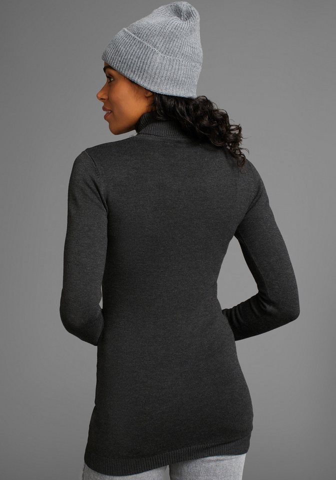 Laura Scott Rollkragenpullover Feinstrick in figurbetonter Longform – Bild 2 von 5