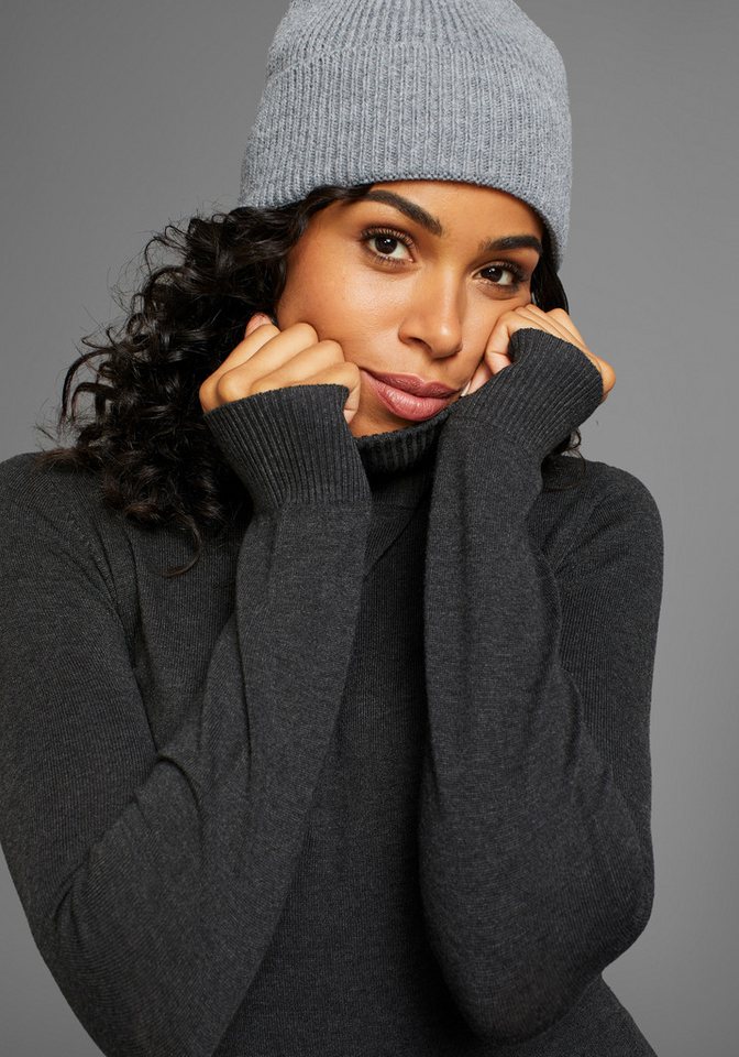 Laura Scott Rollkragenpullover Feinstrick in figurbetonter Longform – Bild 3 von 5