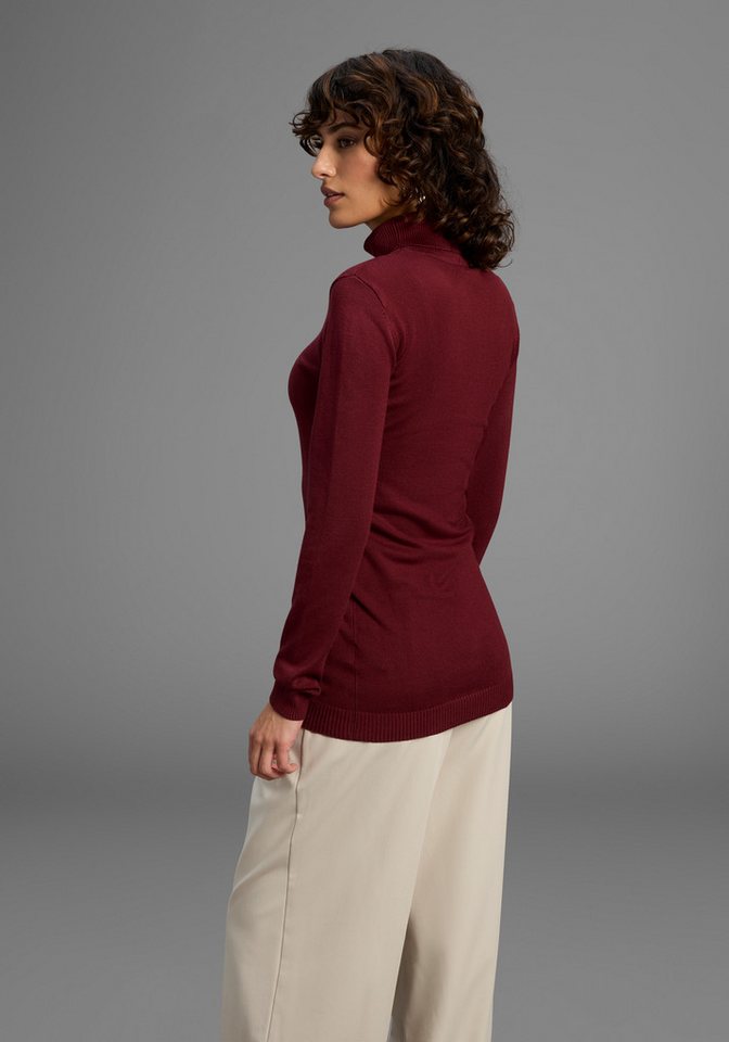 Laura Scott Rollkragenpullover Feinstrick in figurbetonter Longform – Bild 3 von 5
