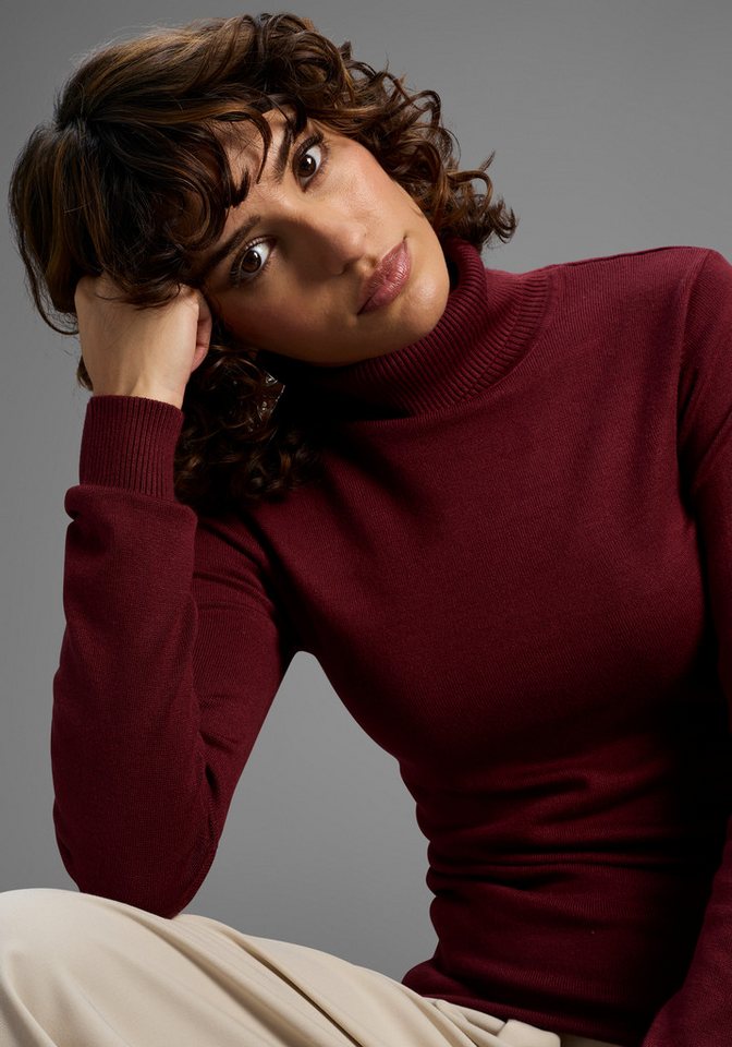 Laura Scott Rollkragenpullover Feinstrick in figurbetonter Longform – Bild 4 von 5
