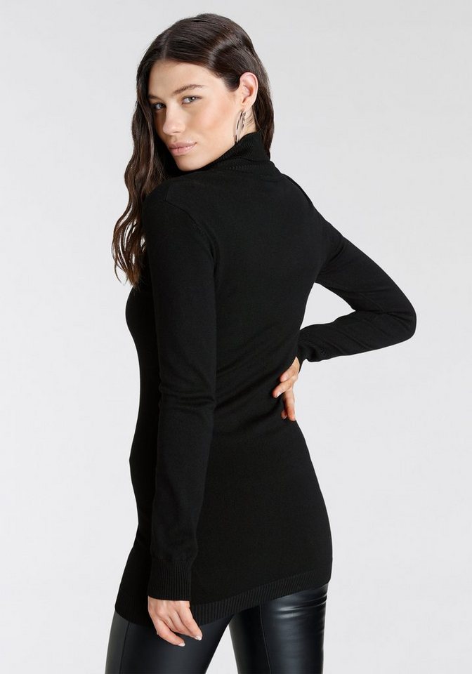 Laura Scott Rollkragenpullover Feinstrick in figurbetonter Longform – Bild 3 von 5