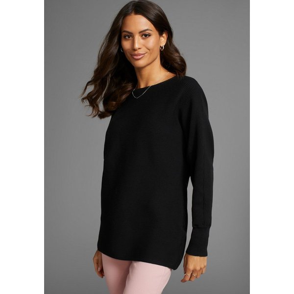 Laura Scott Rundhalspullover in oversized Form mit Rippstruktur
