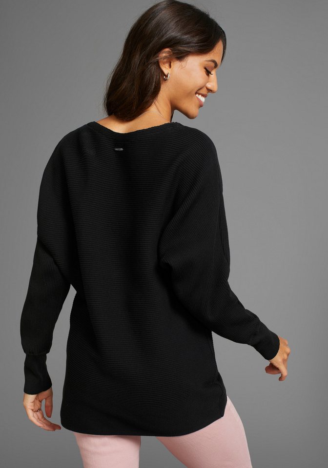 Laura Scott Rundhalspullover in oversized Form mit Rippstruktur – Bild 2 von 5