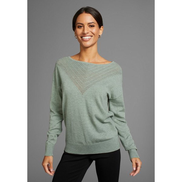 Laura Scott Rundhalspullover mit feinem Ajour-Muster