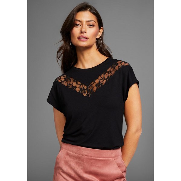 Laura Scott Rundhalsshirt angeschnittene Kurzarmärmel, figurumspielende Passform