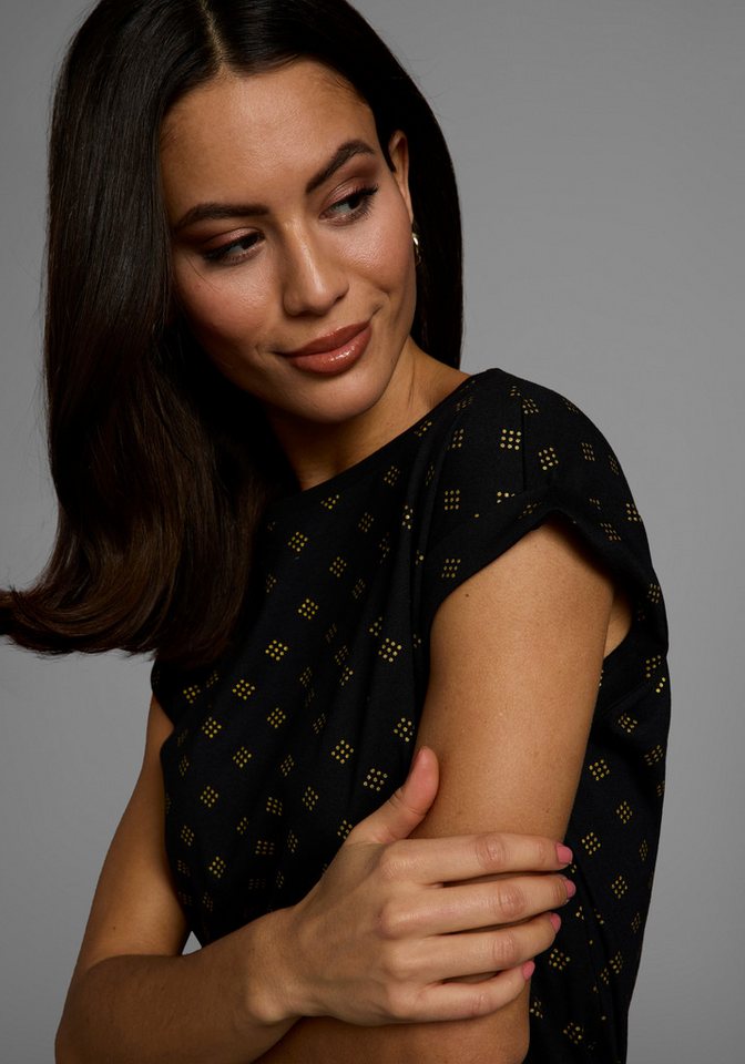 Laura Scott Rundhalsshirt mit minimalistischem Graphik-Allover-Print – Bild 3 von 5