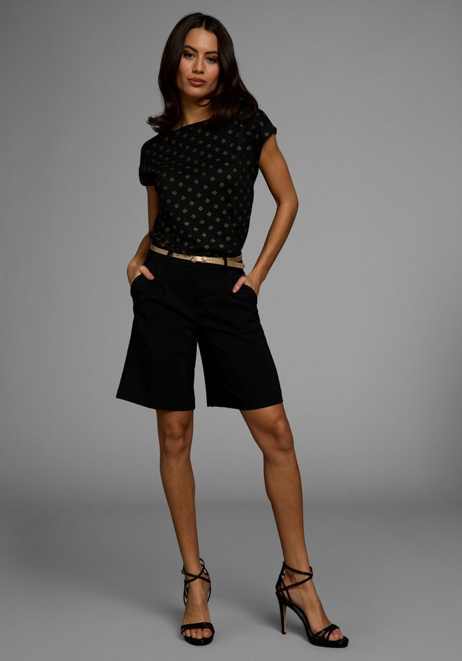 Laura Scott Rundhalsshirt mit minimalistischem Graphik-Allover-Print – Bild 5 von 5