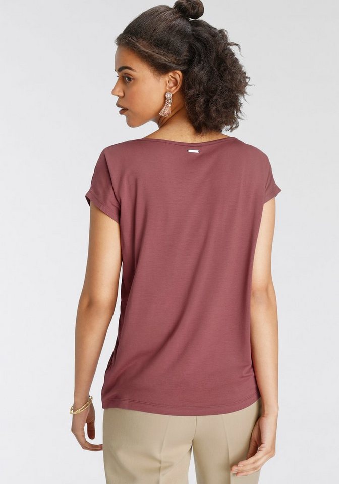 Laura Scott Shirtbluse mit Satin-Vorderteil und hochflexiblen Jersey-Rücken lockere Passfrom, zeitlos & gut zu kombinieren – Bild 5 von 5