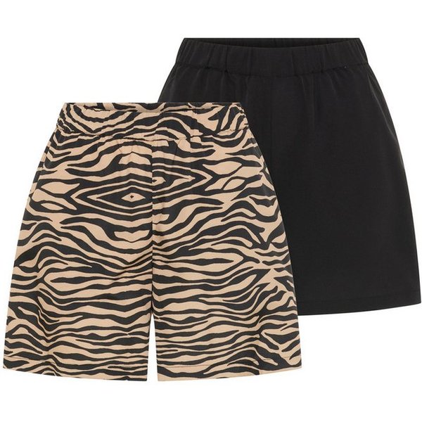 Laura Scott Shorts (Packung, 2er-Pack) kurze Webhose mit weitem Bein, bequemer Sitz durch Gummizug am Bund