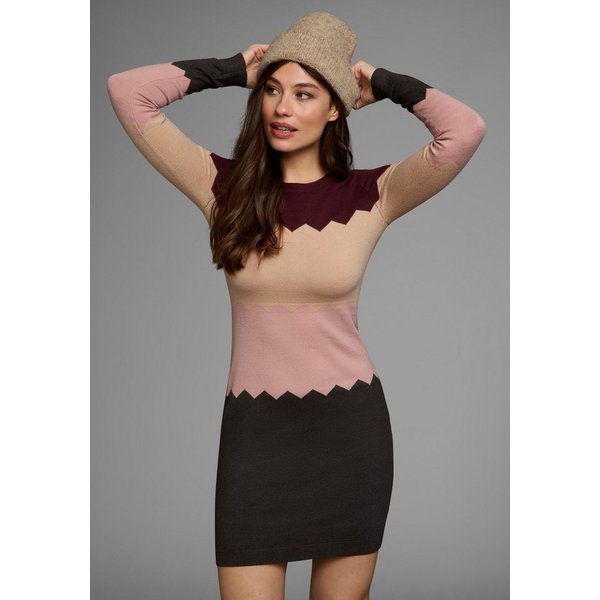 Laura Scott Strickkleid figurbetont, mit besonderem Streifenmuster