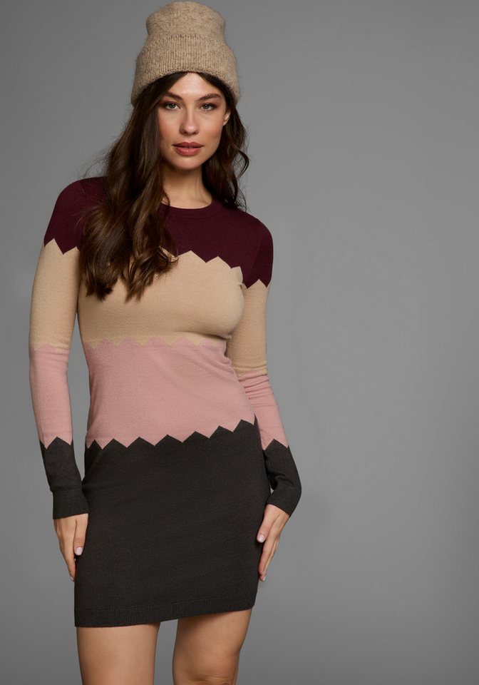 Laura Scott Strickkleid figurbetont, mit besonderem Streifenmuster – Bild 2 von 5