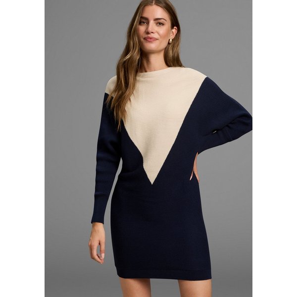 Laura Scott Strickkleid zweifarbig, aus weicher Baumwollmisch-Qualität