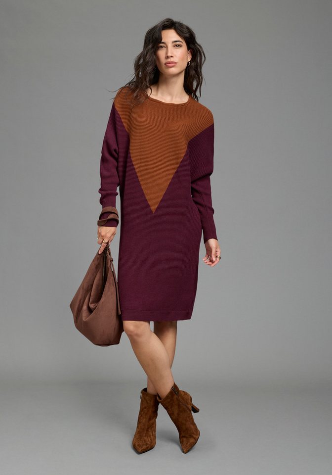 Laura Scott Strickkleid zweifarbig, aus weicher Baumwollmisch-Qualität – Bild 3 von 5
