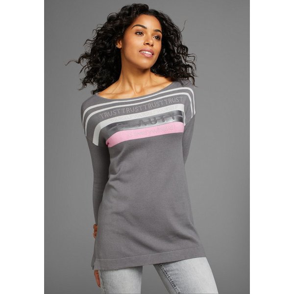 Laura Scott Strickpullover in Streifen-Design mit Glitzersteinen